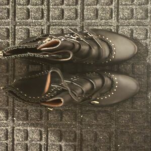 Tabitha Simmons Black Studded Ankle boots